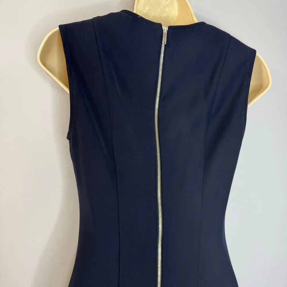 Louis Vuitton Uniformes Navy Fit & Flare Mini Dress Classic Office Sz 32 -2